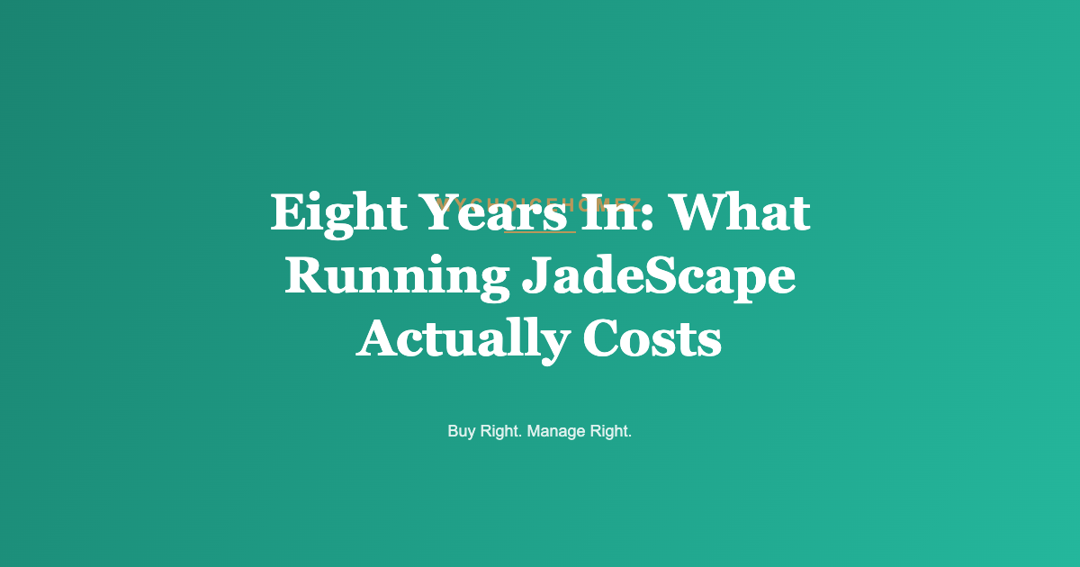Eight Years In: What Running JadeScape Actually Costs