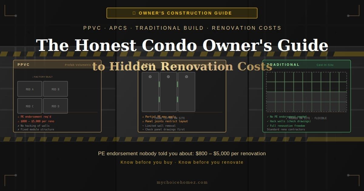 PPVC vs APCS vs Traditional Build: The Honest Condo Owner's Guide to Hidden Renovation Costs