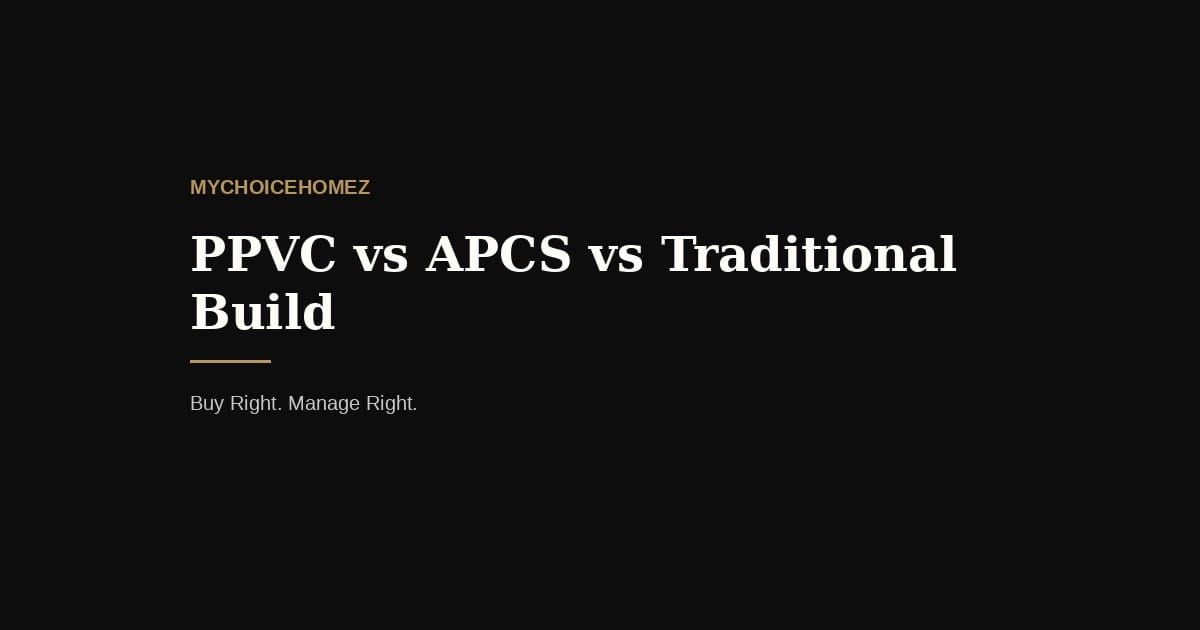 PPVC vs APCS vs Traditional Build — mychoicehomez.com property analysis