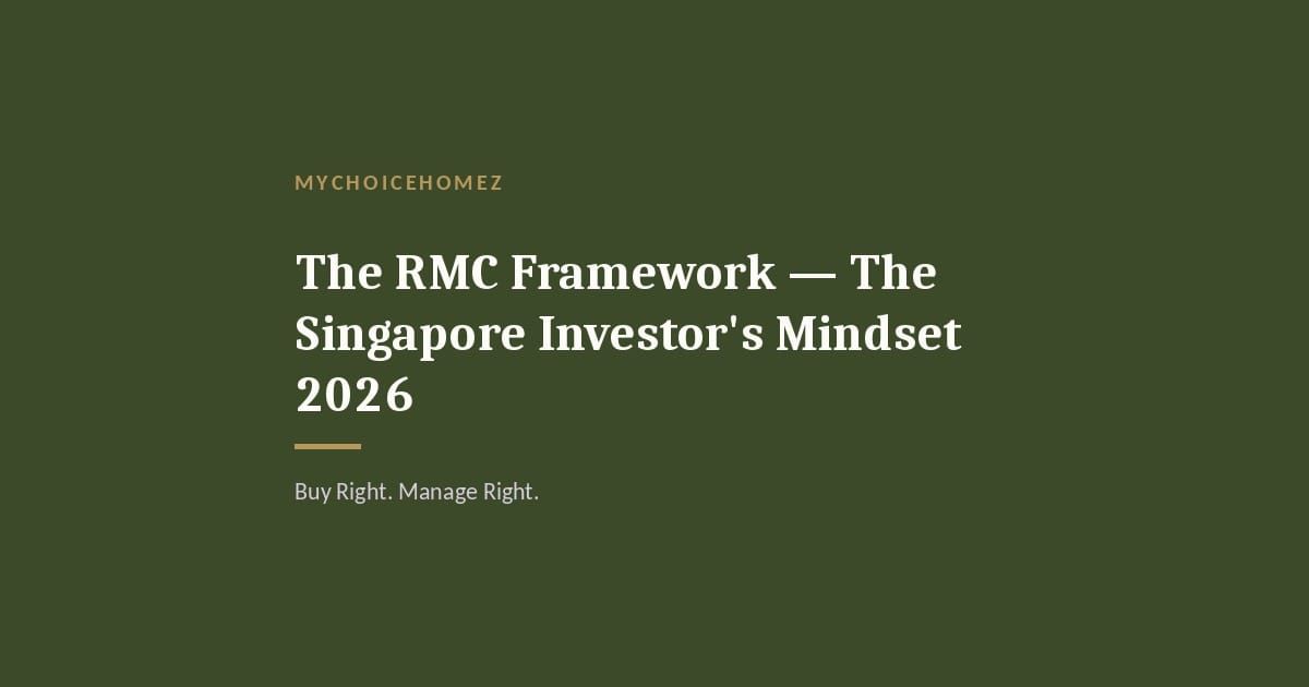 Cover graphic for 'The RMC Framework — The Singapore Investor's Mindset 2026' — MyChoiceHomez