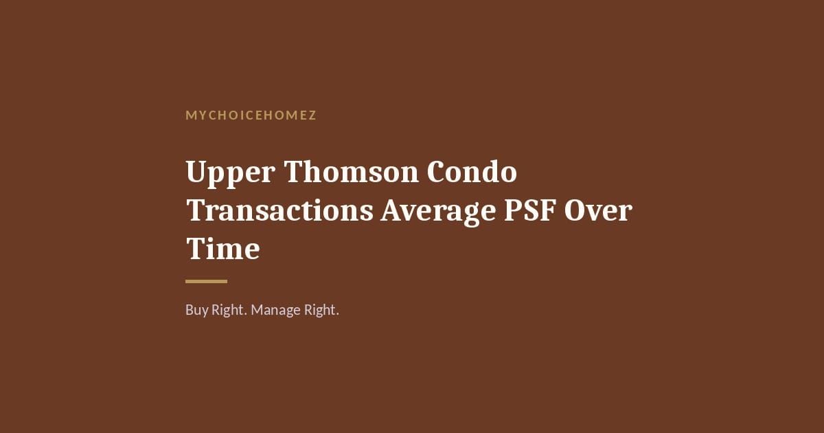 Cover graphic for 'Upper Thomson Condo Transactions Average PSF Over Time' — MyChoiceHomez