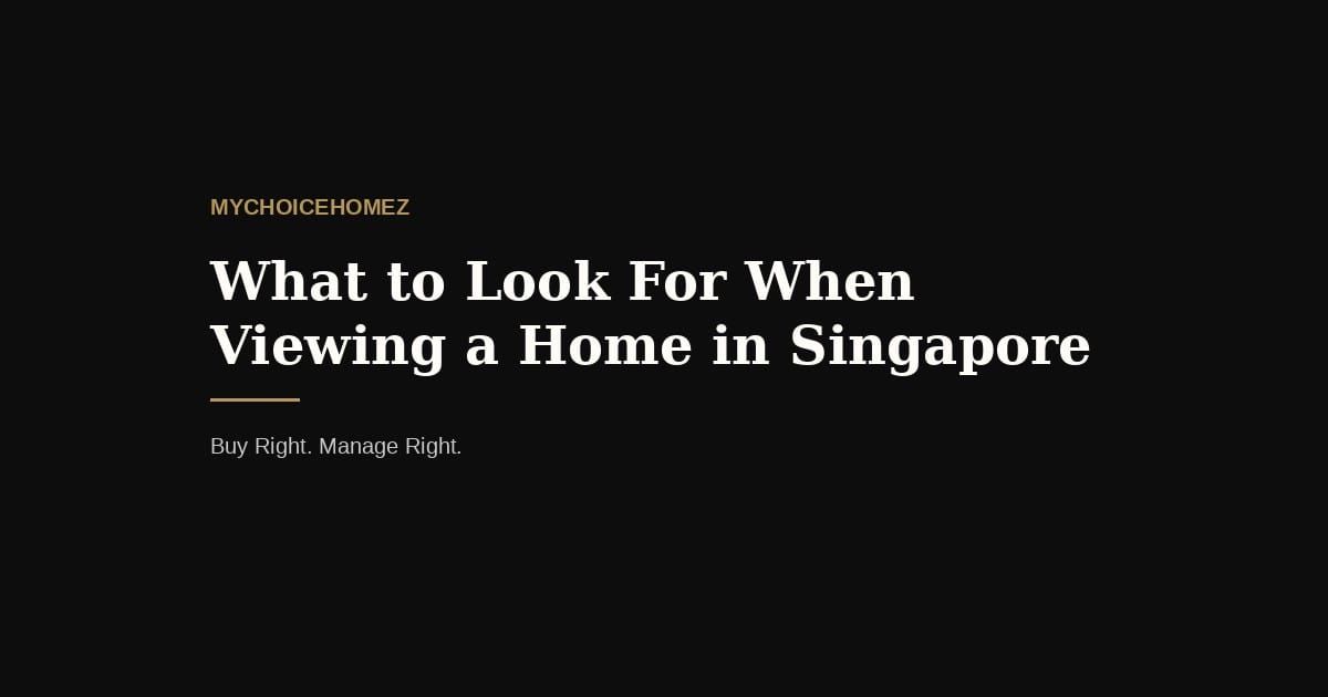 What to Look For When Viewing a Home in Singapore