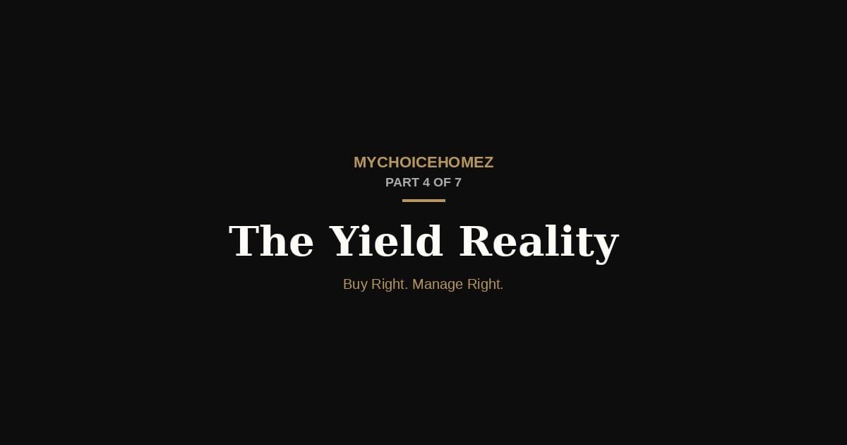 Cover graphic for 'The Yield Reality — Thomson Reserve vs Dunearn House vs Lentor Gardens' — MyChoiceHomez
