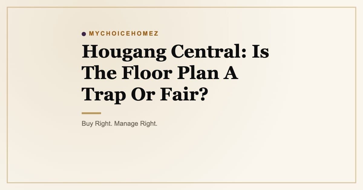 Cover graphic for the article 'Hougang Central: Is The Floor Plan A Trap Or Fair?' | MyChoiceHomez, Helping You Make Better Property Decisions