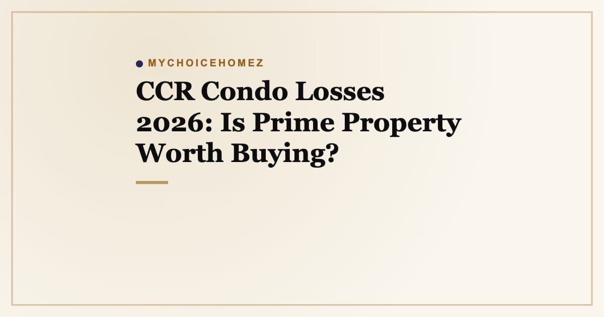 Cover graphic for 'CCR Condo Losses 2026: Is Prime Property Worth Buying?' | MyChoiceHomez