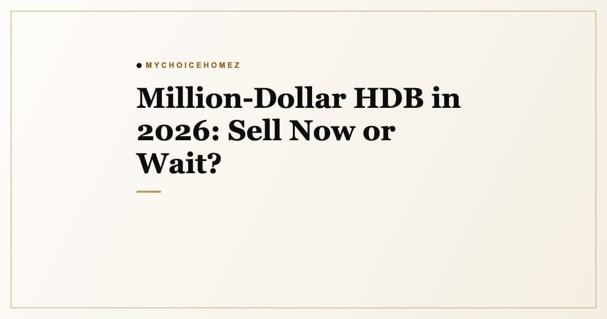 Cover graphic for 'Million-Dollar HDB in 2026: Sell Now or Wait?', MyChoiceHomez