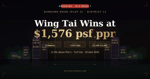 Dunearn Road (2) GLS: Wing Tai Tops at $1,576 psf ppr — What It Means for Buyers