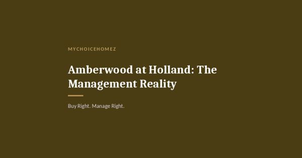 Amberwood: No MCST Yet — What Will It Cost You?