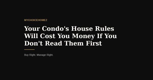 Your Condo's House Rules Will Cost You Money If You Don't Read Them First
