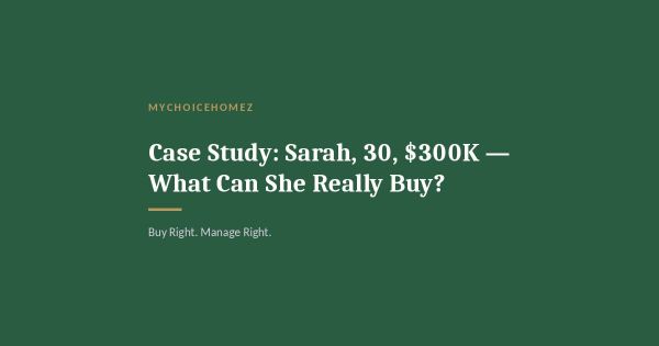 Case Study: Sarah, 30, $300K — What Can She Really Buy?