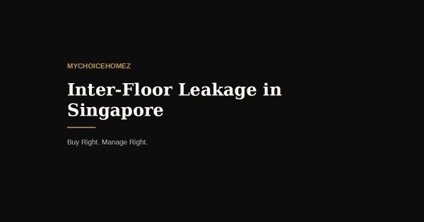 Inter-Floor Leakage in Singapore — Fix It With Your Neighbour First. STB Is the Last Resort.
