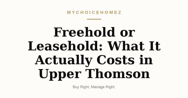 Freehold or Leasehold: What It Actually Costs in Upper Thomson