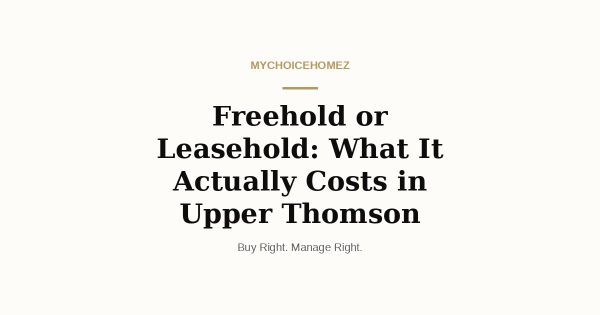 Freehold or Leasehold: What It Actually Costs in Upper Thomson