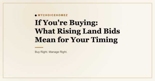 If You're Buying: What Rising Land Bids Mean for Your Timing