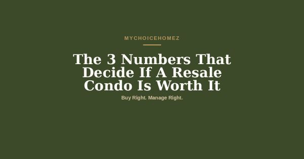 The 3 Numbers That Decide If a Resale Condo Is Worth It