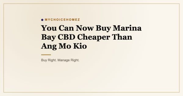 You Can Now Buy Marina Bay CBD Cheaper Than Ang Mo Kio