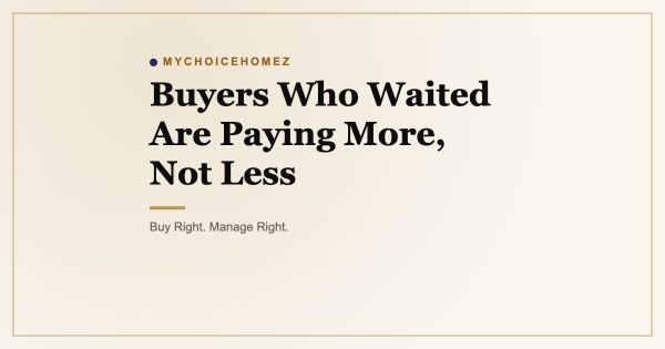 Buyers Who Waited Are Paying More, Not Less