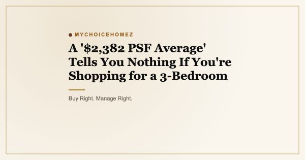 A '$2,382 PSF Average' Tells You Nothing If You're Shopping for a 3-Bedroom
