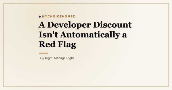 A Developer Discount Isn't Automatically a Red Flag
