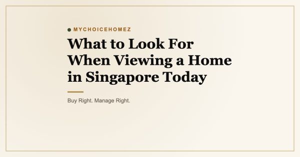 What to Look For When Viewing a Home in Singapore Today