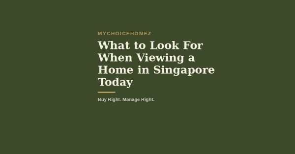 What to Look For When Viewing a Home in Singapore Today