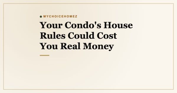 Your Condo's House Rules Could Cost You Real Money
