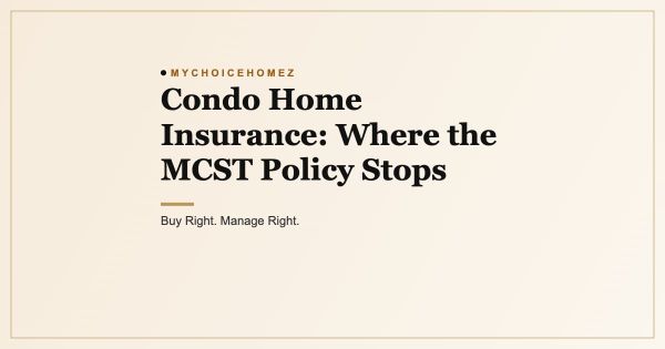 Condo Home Insurance: Where the MCST Policy Stops