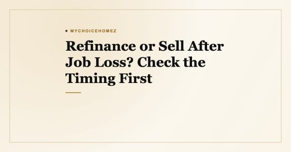 Refinance or Sell After Job Loss? Check the Timing First