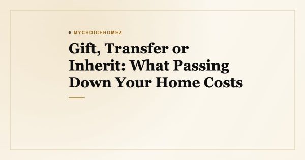 Gift, Transfer or Inherit: What Passing Down Your Home Costs