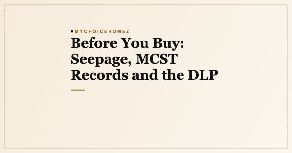 Before You Buy: Seepage, MCST Records and the DLP