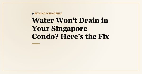 Water Won't Drain in Your Singapore Condo? Here's the Fix