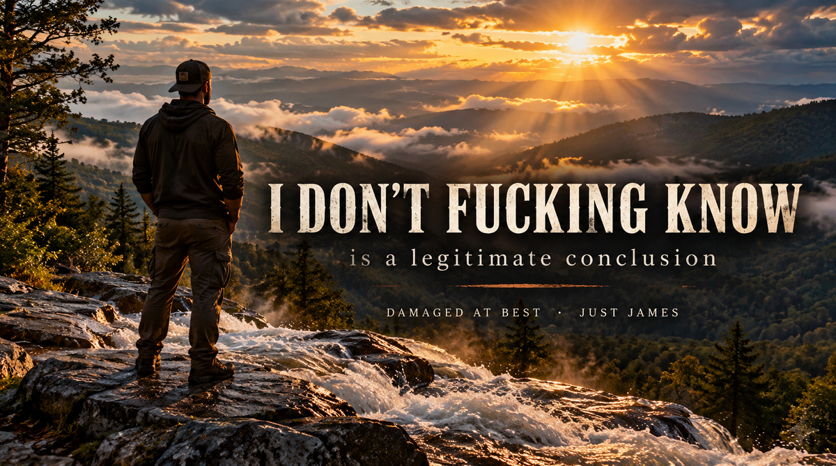 I Don’t Fucking Know Is a Legitimate Conclusion