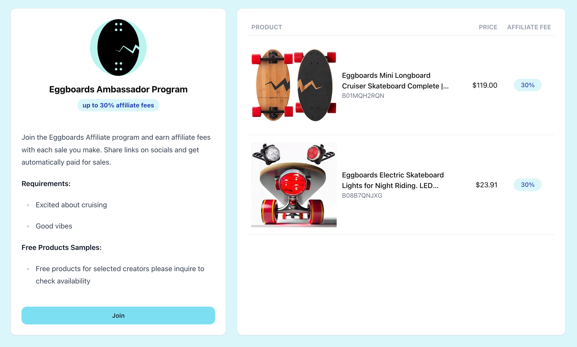 Coral allows creators to sign up to Amazon sellers affiliate programs