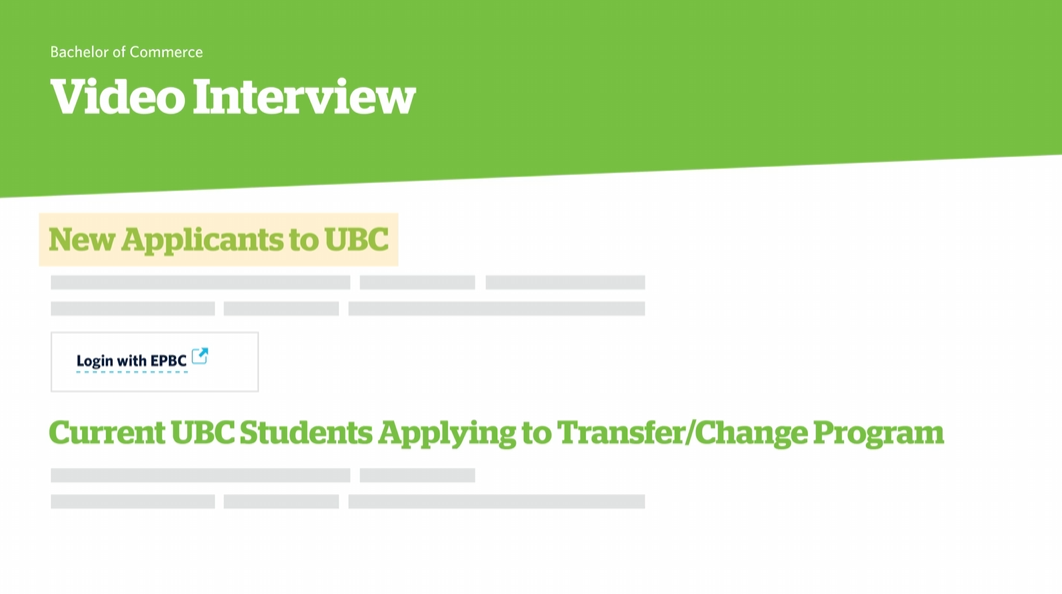 UBC Sauder BCom Video Interview
