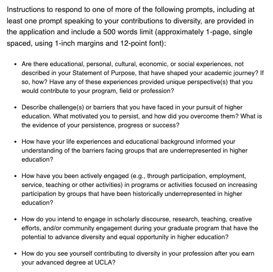 UCLA MFE Personal Statement Questions