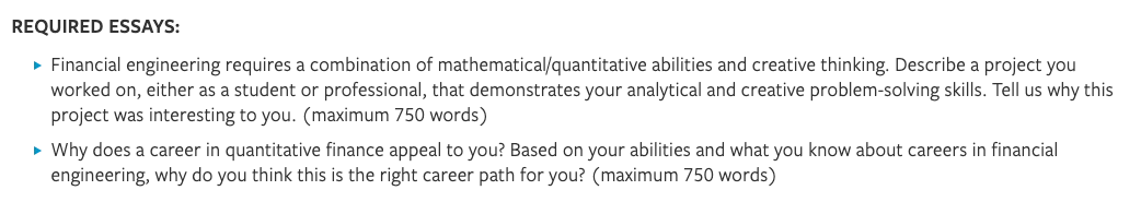 UCLA MFE Required Essays Questions