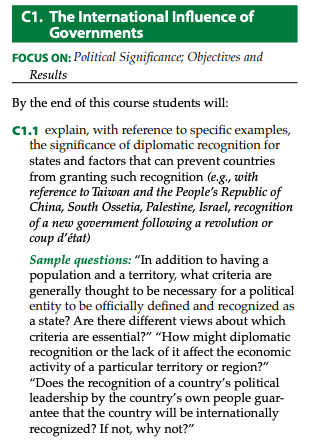 Grade 12 Canadian and International Politics(CPW4U) Sample Questions