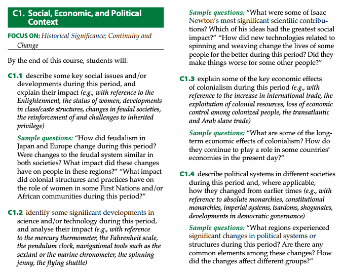 Ontario Grade 12 World History since the Fifteenth Century Sample Questions