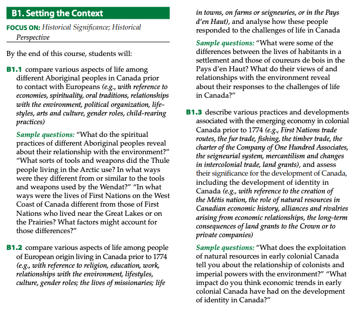 Grade 12 Canada: History, Identity, and Culture (CHI4U) Course Sample Questions