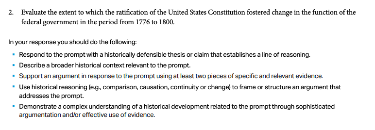 AP United States History Course and Exam Questions