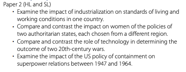 IB History SL Assessment Sample Questions