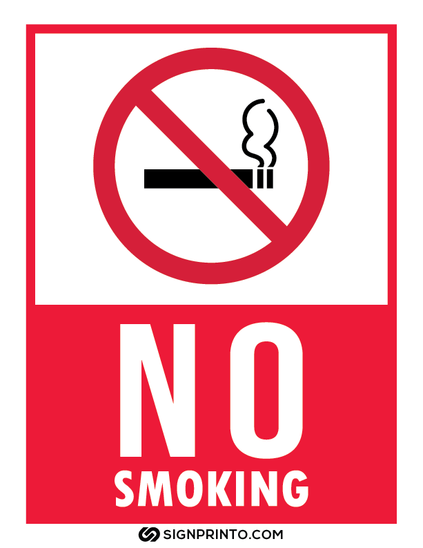 No Smoking Sign A4 Printable Preview