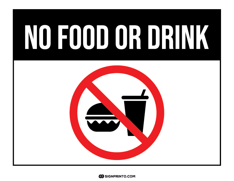No Food Sign A4 Printable Preview
