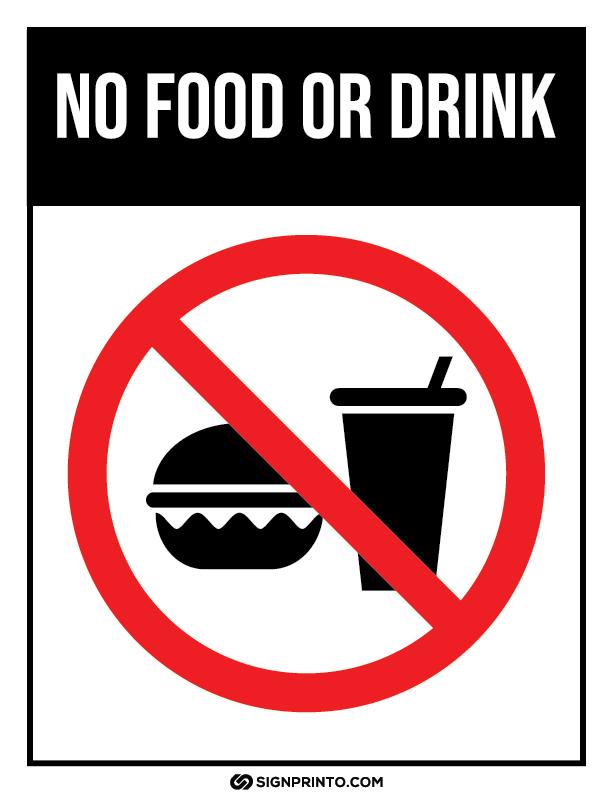 No Food Sign A4 Printable Preview