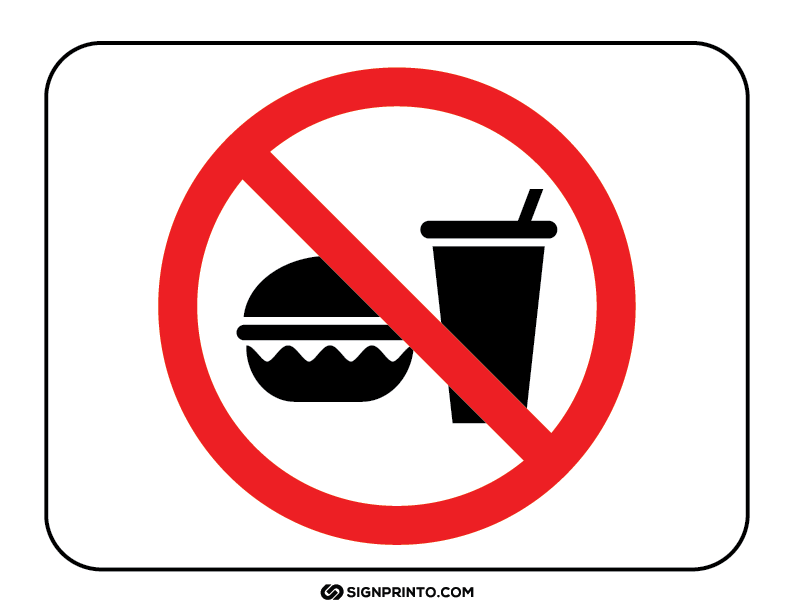 No Food Sign A4 Printable Preview