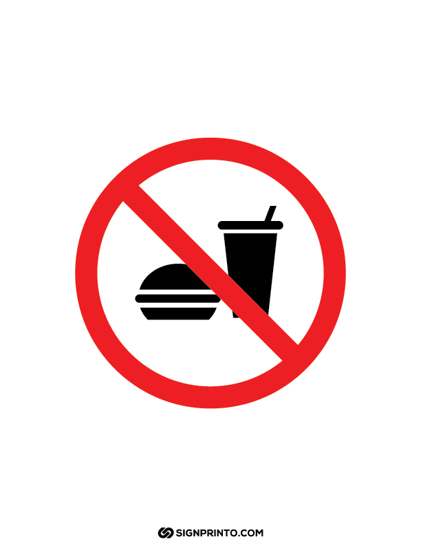 No Food Sign A4 Printable Preview