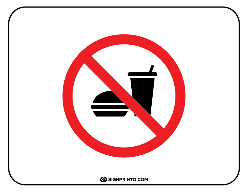 No Food Sign A4 Printable Preview