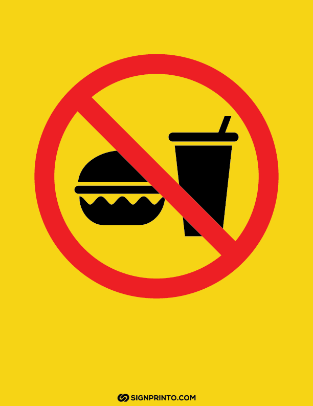 No Food Sign A4 Printable Preview