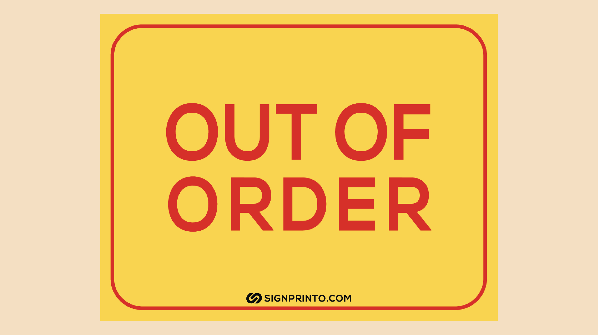 Out Of Order Sign – Red Color Text [PDF]