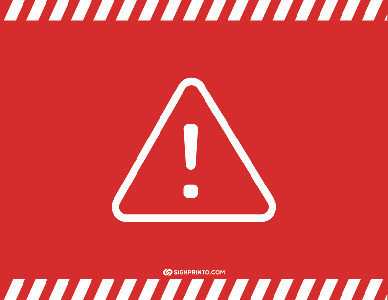 Red Attention Sign A4 size Preview